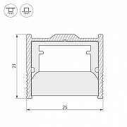 Профиль держатель алюминиевый Arlight WPH-FLOOR22-2000 ANOD 023291 IP 20-2