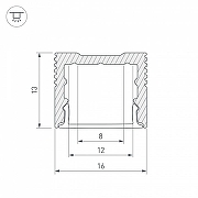 Профиль алюминиевый Arlight SL-SLIM-H13M-2000ANOD 023718 цвет серебро-2