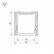 Профиль алюминиевый Arlight SL-SLIM20-H20-2000ANOD 023722 цвет серебро-2
