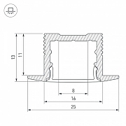 Профиль алюминиевый Arlight SL-SLIM-H13M-F25-2000 ANOD 023719 IP 20-2