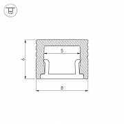 Профиль алюминиевый Arlight SL-MINI 030522 цвет черный-2