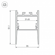 Профиль алюминиевый Arlight SL-COMFORT 031730 цвет черный-3