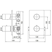 Смеситель для душа Bossini Oki Z00002.043 с термостатом Сатинированное золото-1