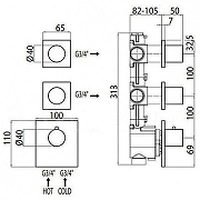 Смеситель для душа Bossini Outlets Z031203.073 с термостатом Черный матовый-1
