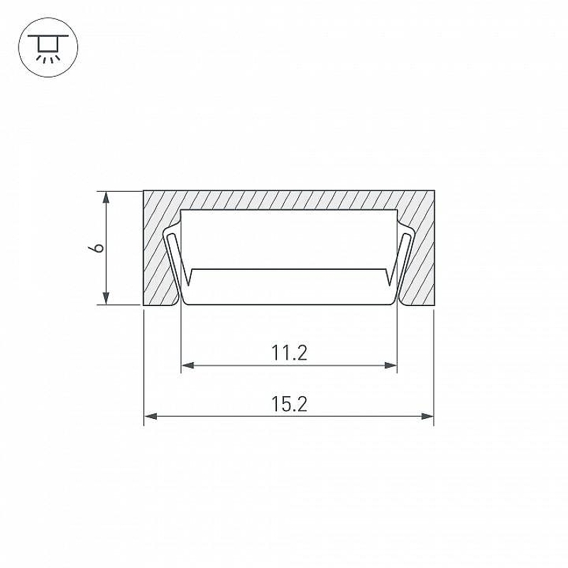 Профиль алюминиевый Arlight Mic 029024 накладной для контурной подсветки 