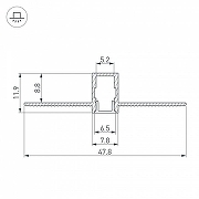 Профиль алюминиевый Arlight SL-LINIA 034986 цвет серебро-2