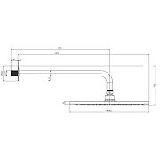 Верхний душ Bossini Nobu INH031.075 Нержавеющая сталь матовая-2