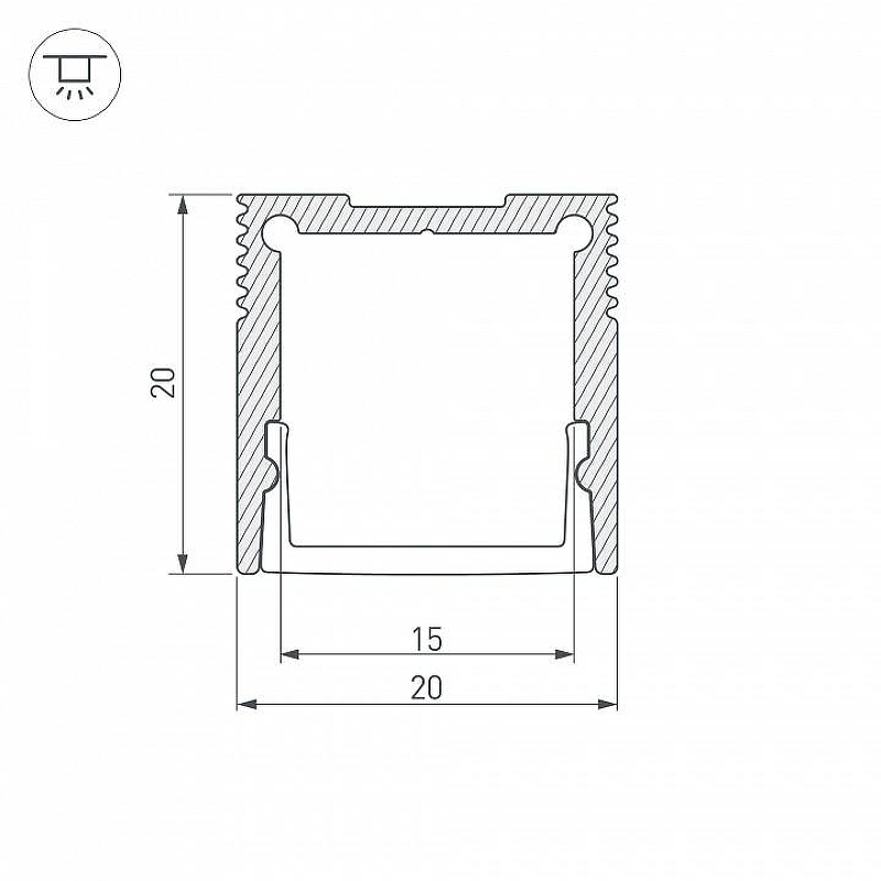 Профиль алюминиевый Arlight 036836 накладной для контурной подсветки 