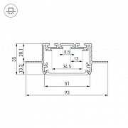 Профиль алюминиевый Arlight SL-LINIA 035650 цвет серебро-2