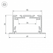 Профиль алюминиевый Arlight S2-LINIA 033534 цвет черный-2
