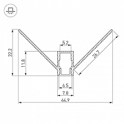 Профиль алюминиевый Arlight ARH-DECORE 034973 цвет серебро-2
