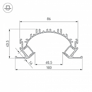 Профиль алюминиевый Arlight ARH-DUAL 036364 цвет серебро-2