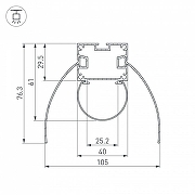 Профиль алюминиевый Arlight ARH-POWER 036343 цвет серебро-3