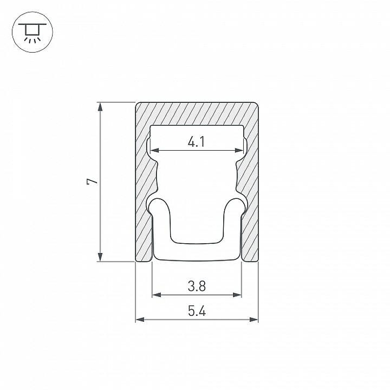 Профиль алюминиевый Arlight 036399 накладной для контурной подсветки 