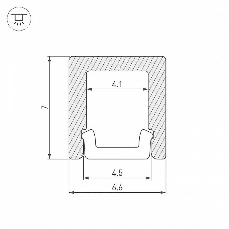 Профиль алюминиевый Arlight 036398 накладной для контурной подсветки 
