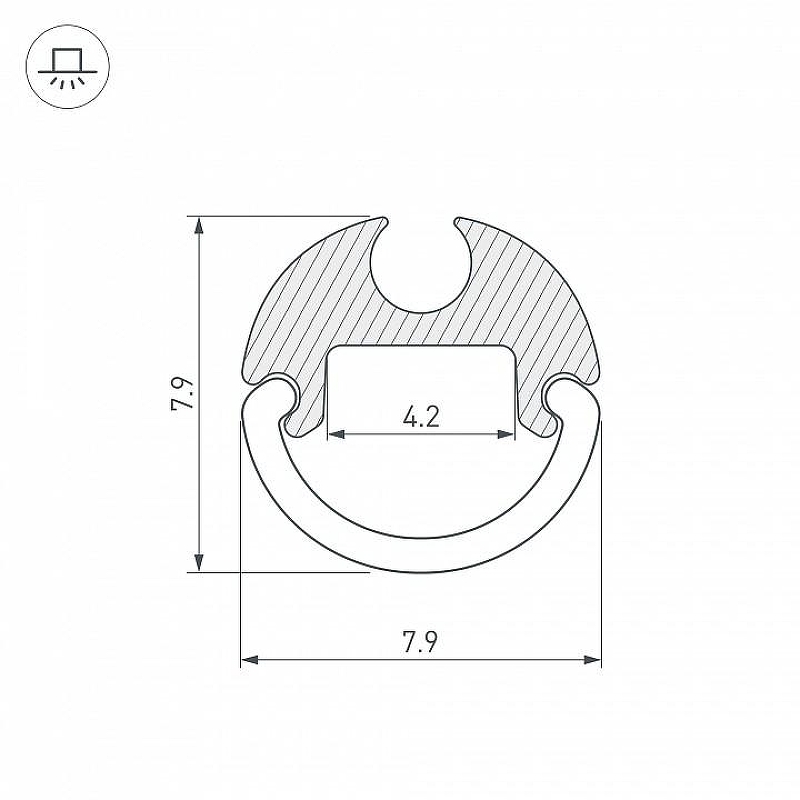 Профиль алюминиевый Arlight 036325 накладной для контурной подсветки 