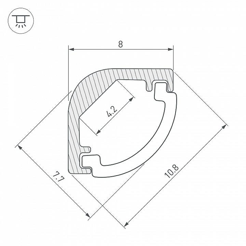 Профиль алюминиевый Arlight 036323 накладной для контурной подсветки 