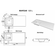 Раковина над стиральной машиной Aquanet Marko Марсал 120 L 334079 Белая-1