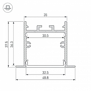 Профиль алюминиевый Arlight SL-LINIA 039389 цвет черный-3