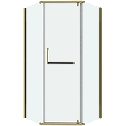 Душевой уголок Grossman Pragma 90х90 302.K33.03.9090.32.00 профиль Золото сатин стекло прозрачное