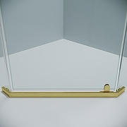 Душевой уголок Grossman Pragma 90х90 302.K33.03.9090.32.00 профиль Золото сатин стекло прозрачное-6