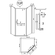 Душевой уголок Grossman Pragma 90х90 302.K33.03.9090.32.00 профиль Золото сатин стекло прозрачное-10