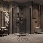 Душевой уголок Grossman Pragma 90х90 302.K33.03.9090.21.10 профиль Черный матовый стекло тонированное-3