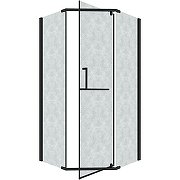 Душевой уголок Grossman Pragma 90х90 302.K33.03.9090.21.02 профиль Черный матовый стекло шиншилла-1