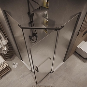 Душевой уголок Grossman Pragma 90х90 302.K33.03.9090.21.02 профиль Черный матовый стекло шиншилла-5