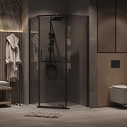 Душевой уголок Grossman Pragma 100х100 302.K33.03.1010.21.10 профиль Черный матовый стекло тонированное-2