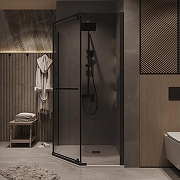 Душевой уголок Grossman Pragma 100х100 302.K33.03.1010.21.10 профиль Черный матовый стекло тонированное-4