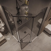 Душевой уголок Grossman Pragma 100х100 302.K33.03.1010.21.10 профиль Черный матовый стекло тонированное-5