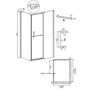 Душевой уголок Grossman Pragma 110х80 120.K33.03.1180.21.00 профиль Черный матовый стекло прозрачное-10