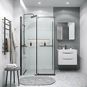 Душевой уголок Grossman Pragma 120х80 120.K33.03.1280.21.00 профиль Черный матовый стекло прозрачное-1