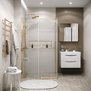 Душевой уголок Grossman Pragma 100х90 120.K33.03.1090.32.00 профиль Золото сатин стекло прозрачное-1