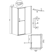 Душевой уголок Grossman Pragma 100х90 120.K33.03.1090.32.00 профиль Золото сатин стекло прозрачное-10