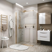 Душевой уголок Grossman Pragma 120х90 120.K33.03.1290.32.00 профиль Золото сатин стекло прозрачное-3