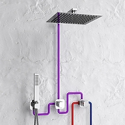 Душевая система WasserKRAFT Asphe A7748.338.329.290.292.291 Thermo с термостатом Розовое золото-3