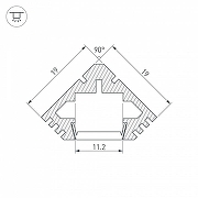 Профиль алюминиевый Arlight PDS45-T-3000 ANOD 018961 IP 20-2