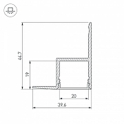 Профиль алюминиевый Arlight ARH-CEIL-2000 ANOD 016150 цвет серый-2