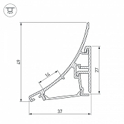 Профиль алюминиевый Arlight KARNIZ-R-2000 ANOD 021649 IP 20-3