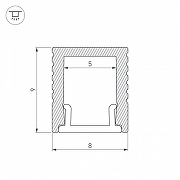 Профиль алюминиевый Arlight SL-MINI 030514 цвет черный-3