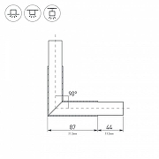 Соединитель профиля Arlight KLUS 026133 цвет серый-2