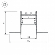 Профиль алюминиевый Arlight SL-COMFORT 033276 цвет серебро-2