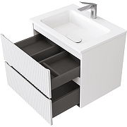 Тумба под раковину Raval Coste 60 Cst.01.60/P/W/RL подвесная Белая-6