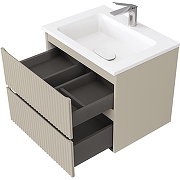 Тумба под раковину Raval Coste 60 Cst.01.60/P/BRS/RL подвесная Светло-коричневая-9