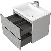 Тумба под раковину Raval Coste 60 Cst.01.60/P/GRS/RL подвесная Светло-серая-9