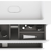 Тумба под раковину Raval Coste 80 Cst.01.80/P/W/RL подвесная Белая-11