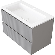 Тумба под раковину Raval Coste 80 Cst.01.80/P/GRS/RL подвесная Светло-серая-4