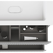 Тумба под раковину Raval Coste 80 Cst.01.80/P/GRS/RL подвесная Светло-серая-11